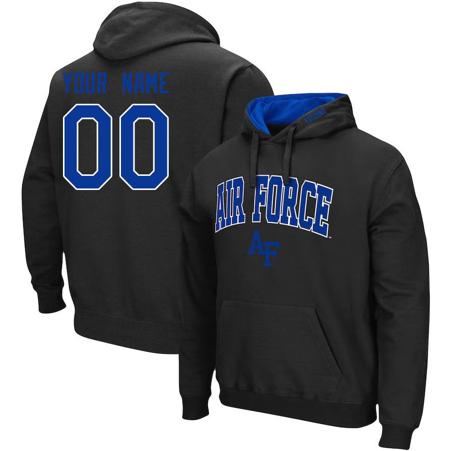 Custom Air Force Falcons Name And Number Black Hoodie - Click Image to Close